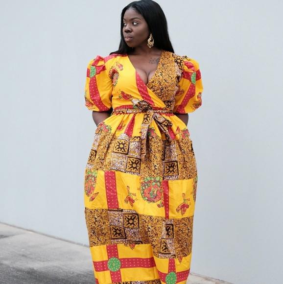 Women African print full-length maxi dress - Picture 1 of 5